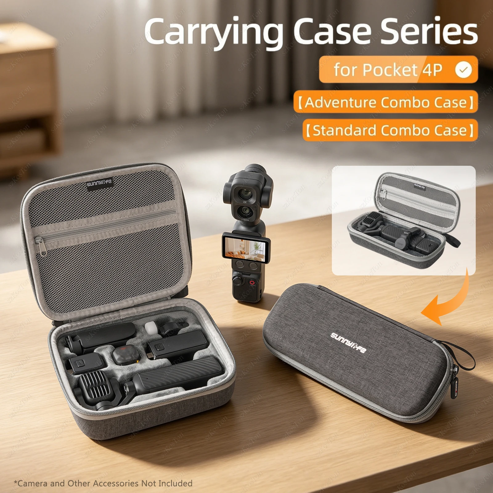 Sunnylife Tragbare Tragetasche für DJI OSMO Pocket 4P Zubehör Hartschalen-Schutztasche mit Rucksackhaken