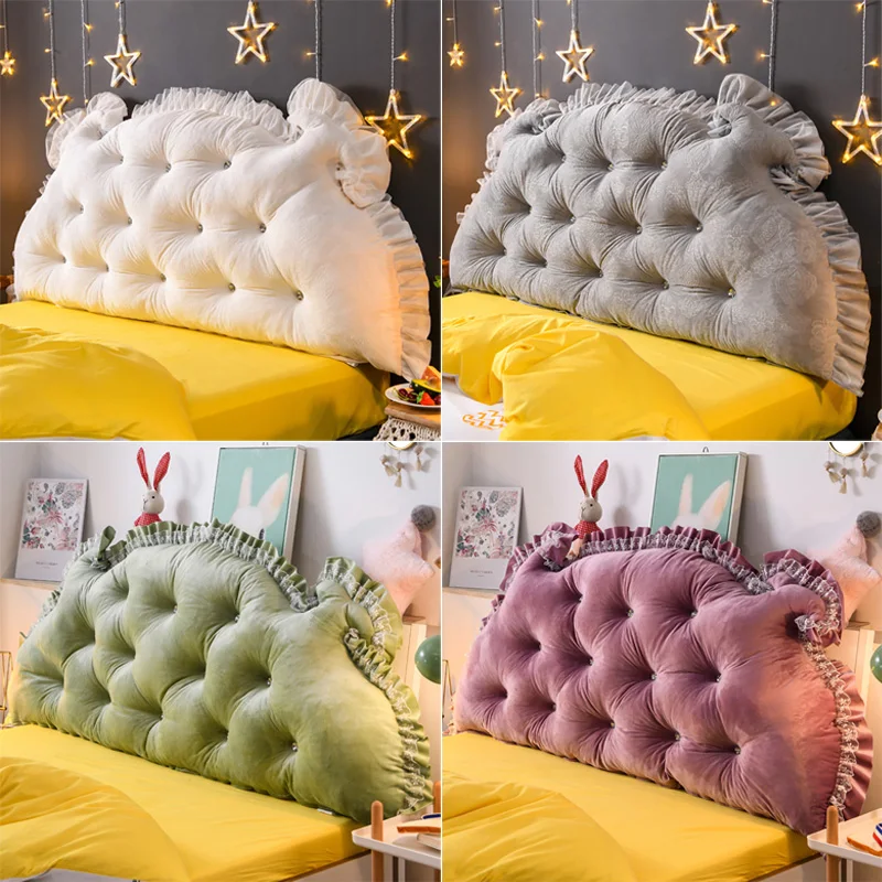

European Sle Bed Head Pillow Large Barest Bedroom Detachable Waable Semi-Circular 2 Meter Double Size Pillow Internet C...