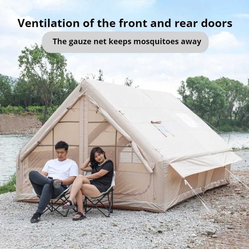 Outdoor Inflatable Camping Tent Self-driving Travel Double Layer Waterproof Rainproof Tents Portable Overnight Camping Supplies