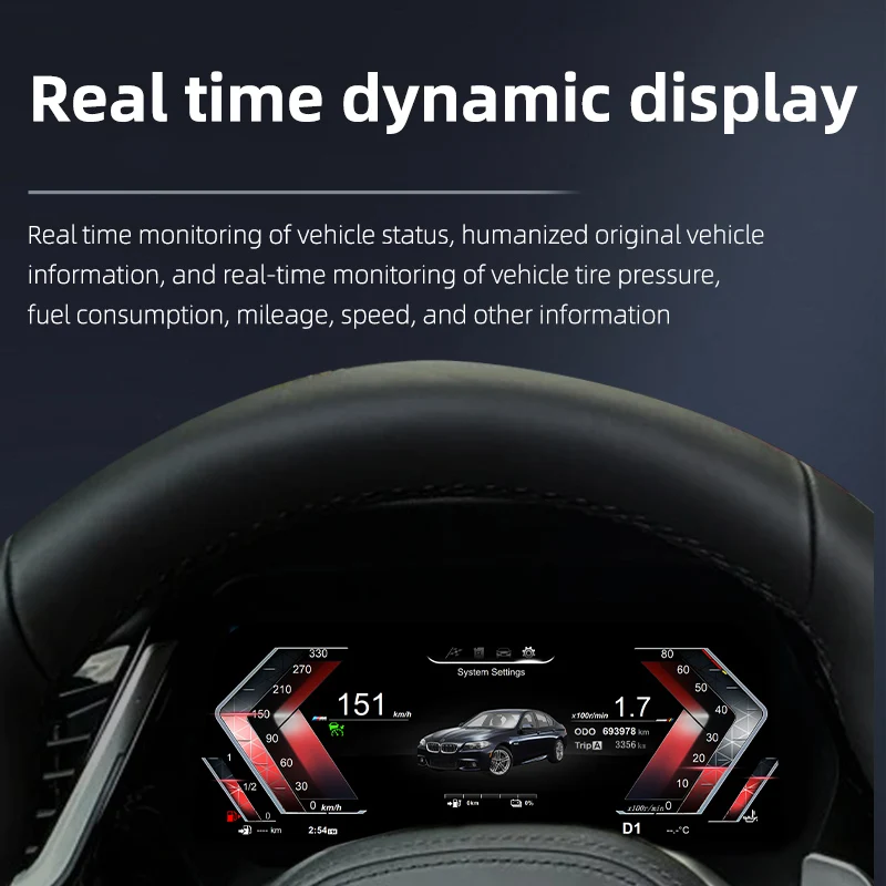 أداة رقمية للسيارة الذكية LCD عداد السرعة للوحة القيادة لـ F30 F31 F34 E90 E91 E92 2005-2020 نظام LINUX العنقودية الرقمية #5