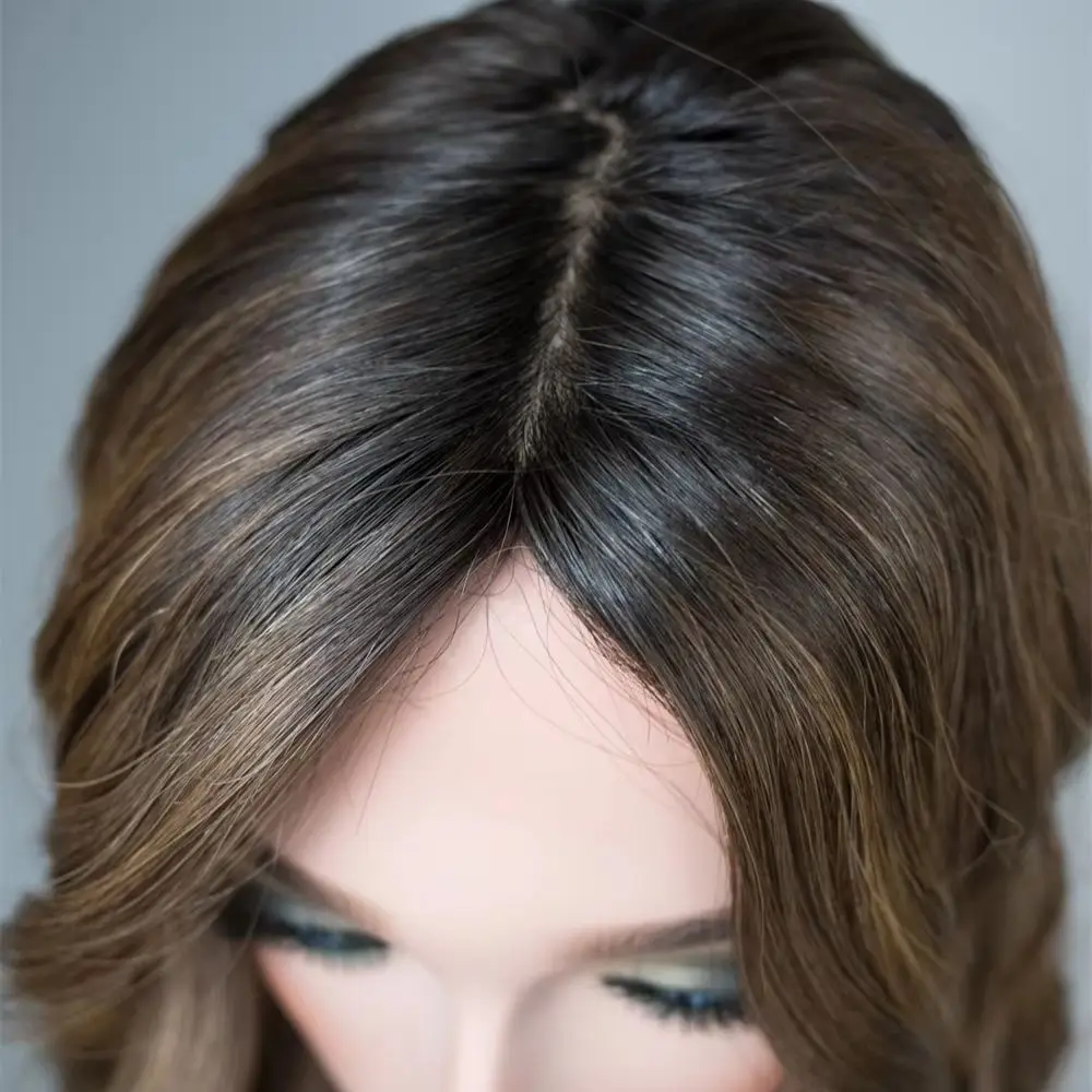 Preplucked Hairline Ombre Caramel Brown Synthetic HD Lace Front Wig for Women Heat Resistant Fiber Wig with Roots Short Wave Bob