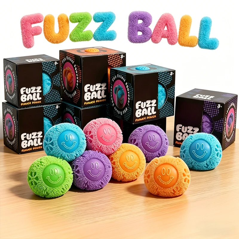 

Nee Doh Fuzz Ball Stress Ball Blind Box Soft Fluffy Squeeze Toys Anti-Anxiety Squishy Ball Portable Office Relaxing Gift