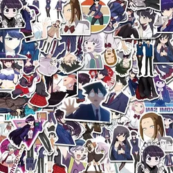 Komi San Wa Komyushou Desu Anime naklejki Kawaii wodoodporny Techou Tickers biurowe Kawaii Laptop telefon Case śliczne dekoracyjne