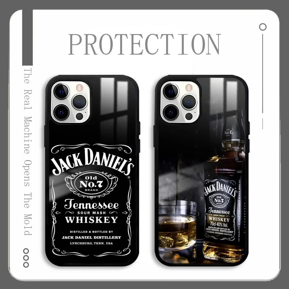 Black J-Jack D-Daniels Whiskey Phone Case For IPhone 16 15 14 13 12 11 Pro Xs Max Mini Plus Celulares Hard Funda