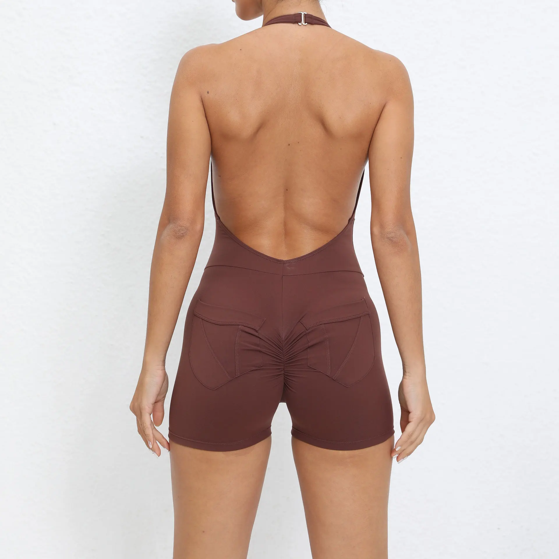 Backless Rompers Sport Jumpsuits for Women One Pieces Sportswear Sexy  Bodysuits Yoga Workout Overalls Gym Shorts Womens Clothing - AliExpress  200000345