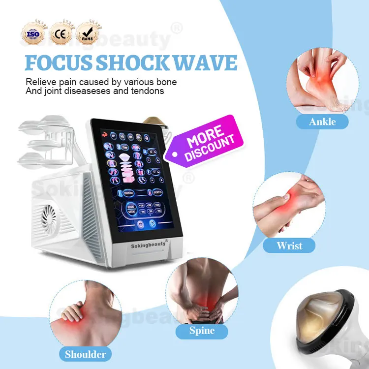 Professional Extracorporeal Shockwave Therapy Machine Physio Therapy Pain Relief Portable ESWT Focus Shockwave Machine