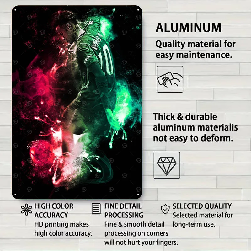 نيمار علامات معدنية الرياضة المشارك ديكور المنزل غرفة المعيشة مخصص صفيح تسجيل ل جدار الفن الديكور بار عناصر ديكور خمر #4