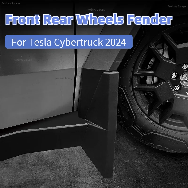 4PCS Mudguards for Tesla Cyber Pickup Truck Pickup Front Rear Wheels Fender Splash Guards for Cybertruck 2024 Car Accessories