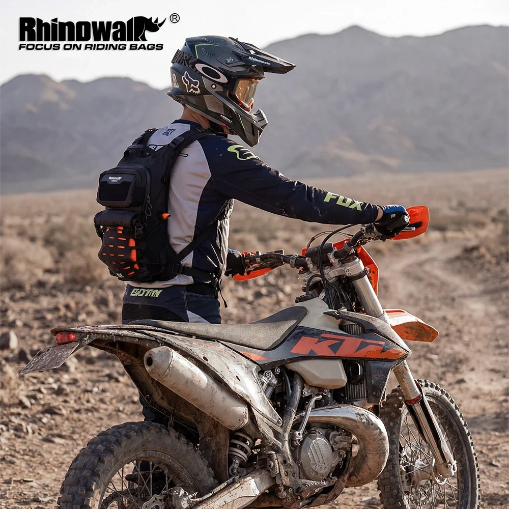 Rhinowalk Motorcycle Backpack 10L With Rain Cover Multi-Functional Cycling Expansion Bag Phone Camera Bag Motorcycle Accessories