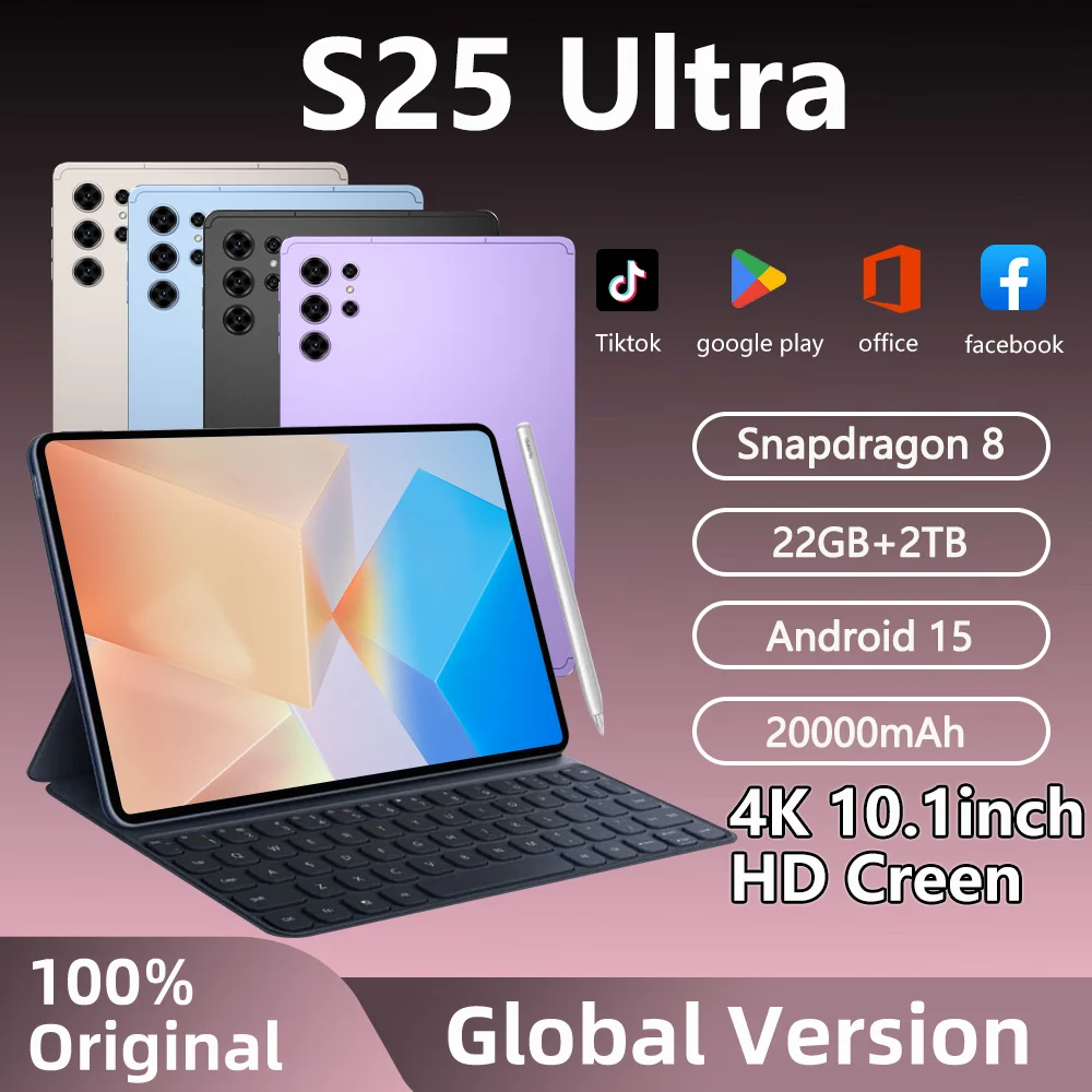 

Горячая новинка: Оригинальный планшетный компьютер Pad 25 Ultra с экраном 10.1 дюйма, Android, аккумулятор 20000 мАч, глобальная версия, Smart HD.