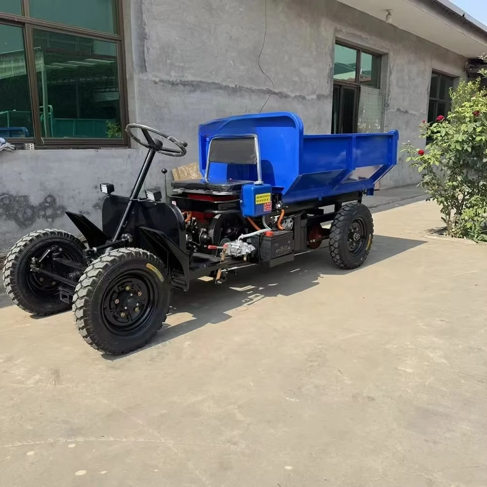 Small three-wheeled 8-bucket remote control self-lowering tail board garbage truck