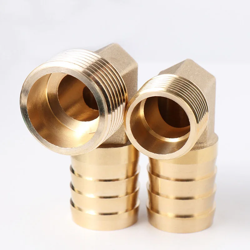 Quick Coupling For Hose Brass Barb Fitting Elbow 6 8 10 12 16mm To 1/4 1/8 1/2 3/8 BSP Male Thread Connector Joint Adapter Gold