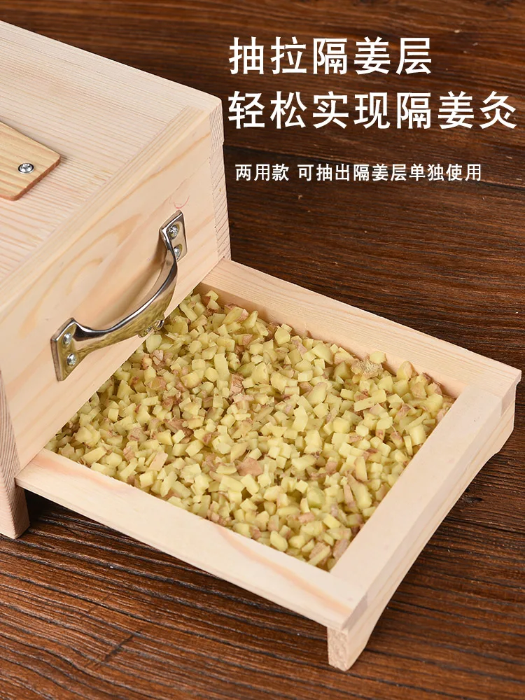 Moxibustion Box Wooden Box Belly Waist Carry-on Acupuncture