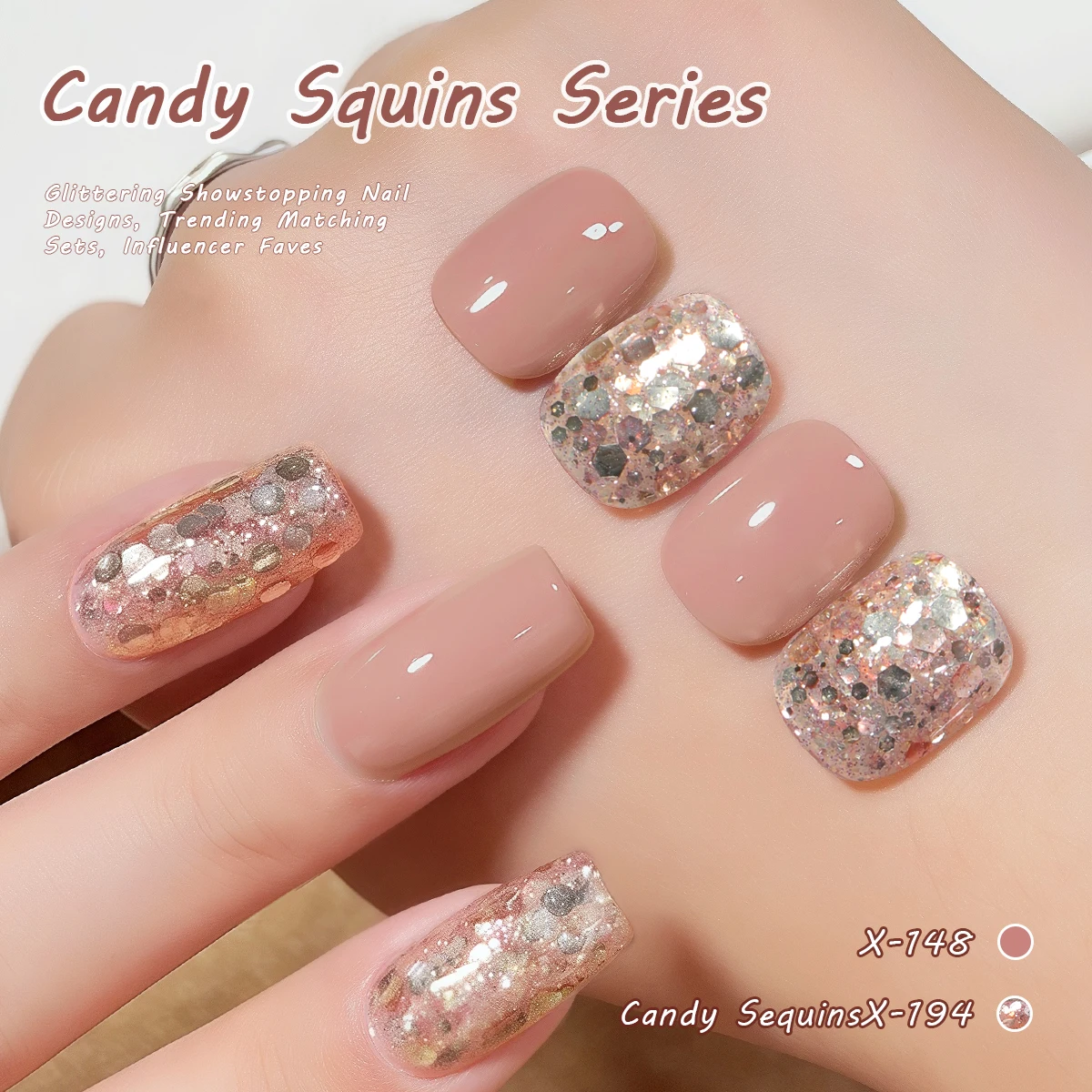 XEIJAYI ليتل الأبيض زجاجة الحلوى الترتر 2 قطعة X148 X194--تجمل الأشعة فوق البنفسجية LED جيل للأظافر Led جيل للأظافر ملصقات الأظافر تصميم الديكور #5