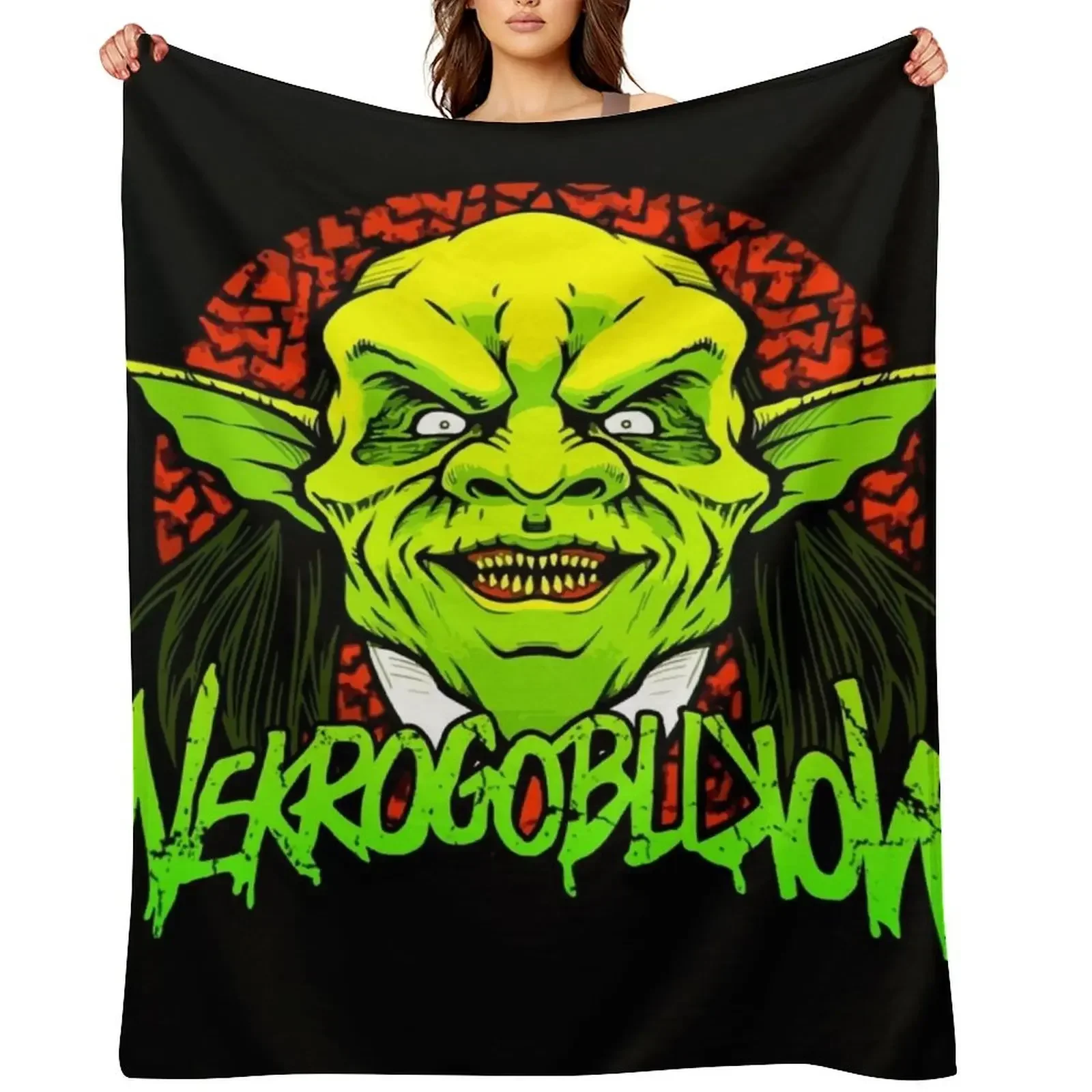 

Плед Nekrogoblikon в винтажном стиле, забавный подарок, идеально подходящий для уютных зимних вечеров