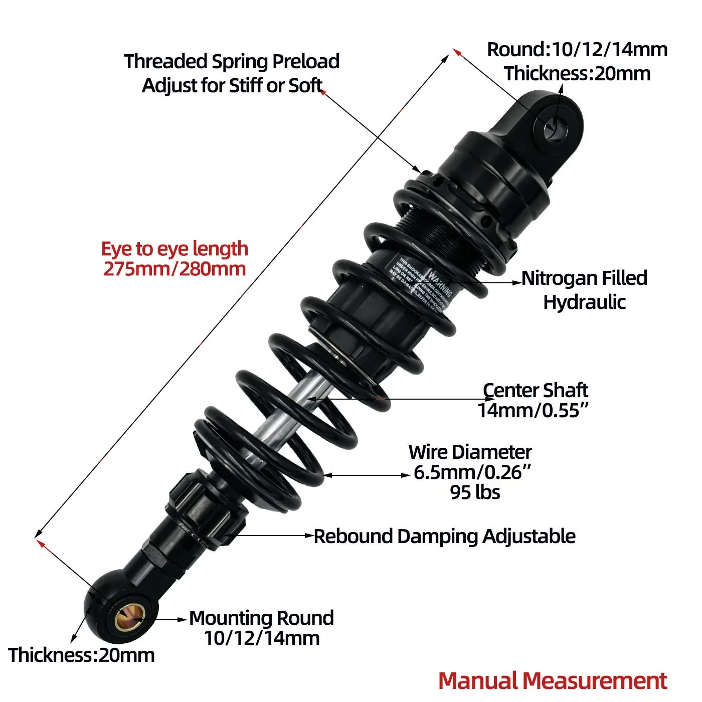 1Piece 275mm 295mm 315mm 335mm 355mm 280mm 300mm 320mm 340mm 360mm for Yamaha GT150/Longjia XDV250/30/Honda NS150LA