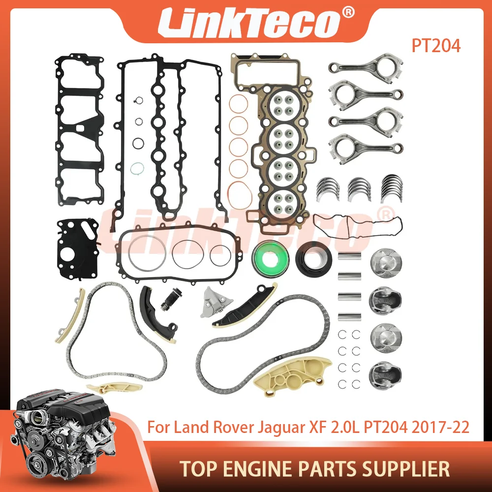 

Engine Head Gasket Seal Timing Kit Piston Connecting Rod Bearing Set Fit 2.0 L GAS PT204 For Jaguar E-Pace Land Rover 2.0L 17-22