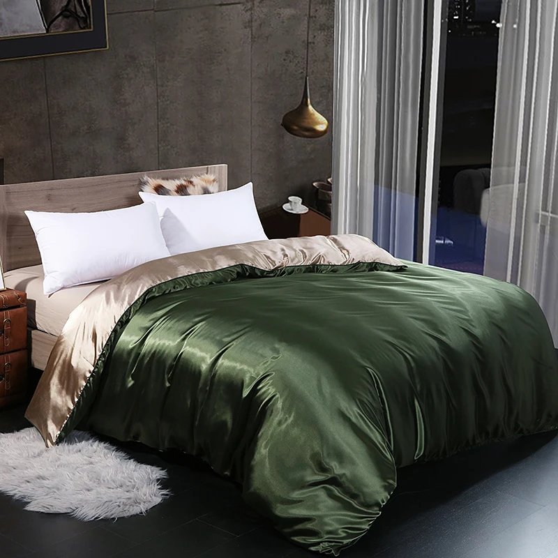 Luxury High Quality  Satin Duvet Cover Rayon Quilt Cover High Density Fabric Duvet Cover  Supple High waterfall