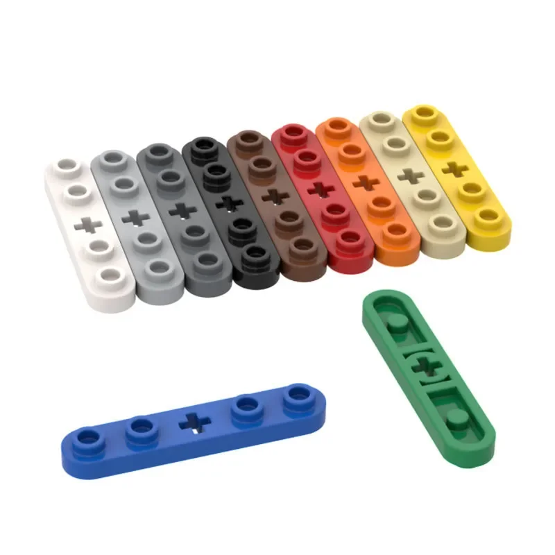 MOC 32124 50029 High-Tech-Platte 1 x 5, mit glatten Enden, 4 Bolzen und Mittelachsloch, Bausteine, Teile, Kinder-DIY-Tech-Teil, Spielzeug