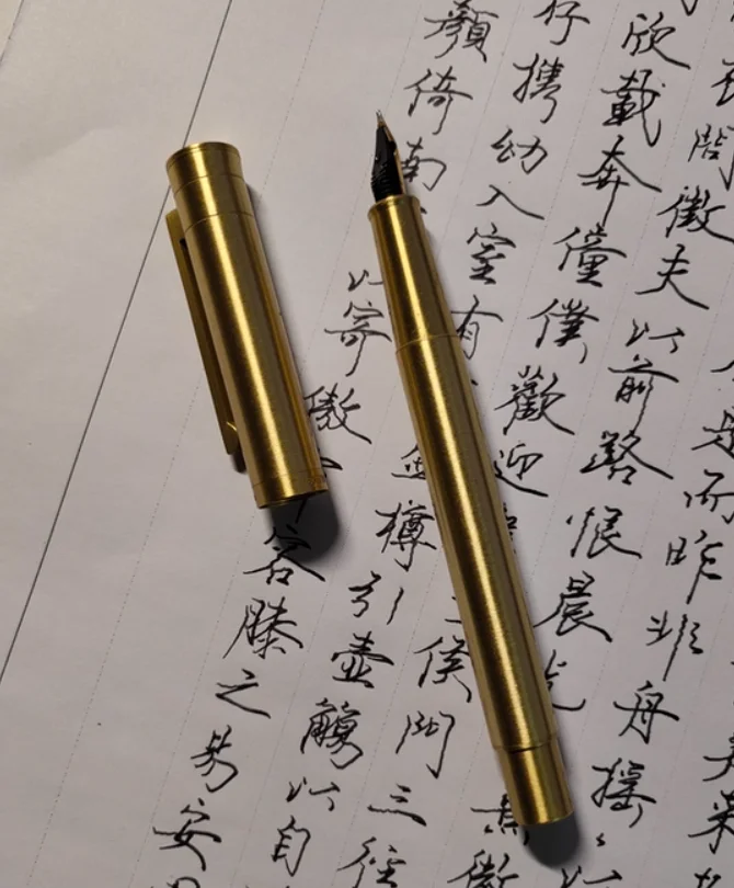 

Ограниченное! Латунная перьевая ручка Hongdian 1841, EF/F/M/ со изогнутым наконечником, гладкая ручка классического дизайна для офиса, бизнес-школы