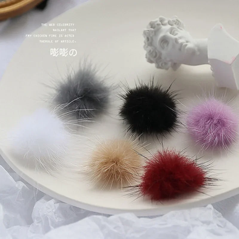 3 pezzi soffici palline di peluche decorazioni per nail art 3D magnete staccabile moda pompon gioielli accessori di design per manicure