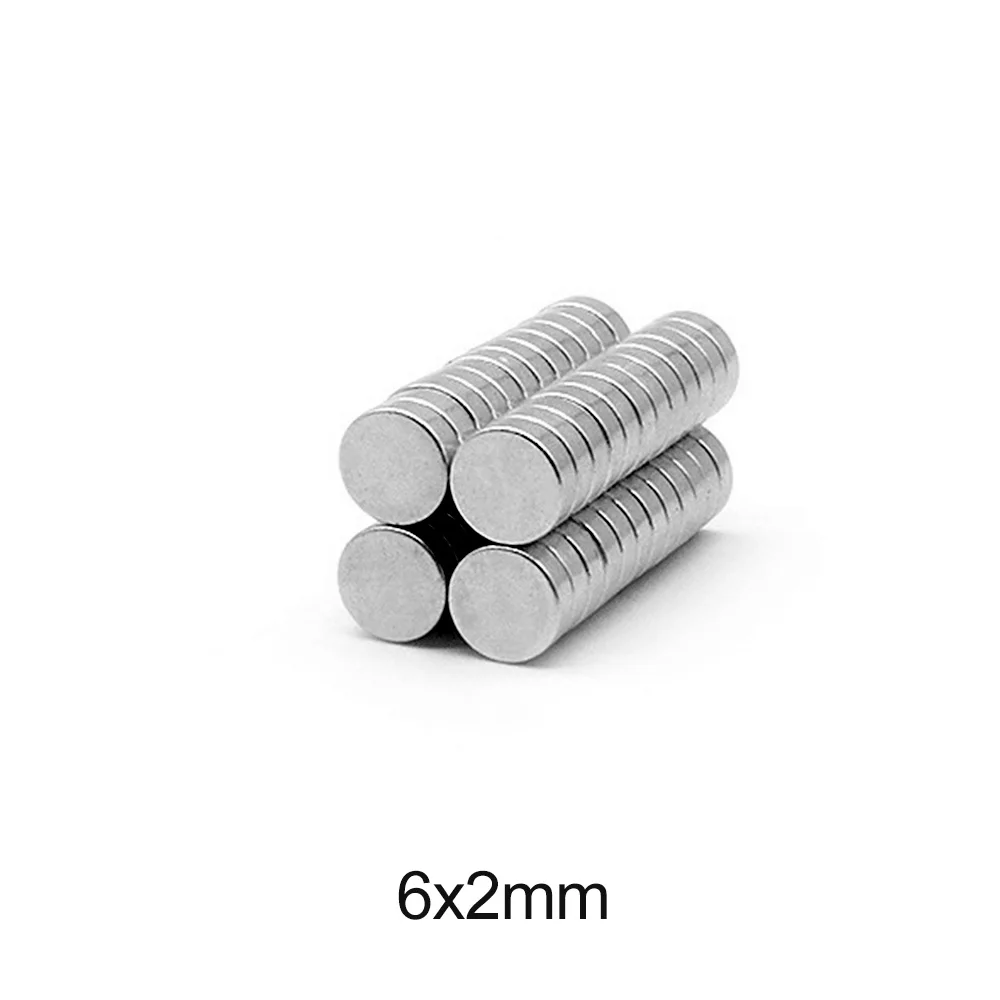 6x2 mm Mini Small Circular Magnets Strong 6mmx2mm Fridge N35 Neodymium Magnet Disc 6x2mm Permanent NdFeB Magnets 6*2