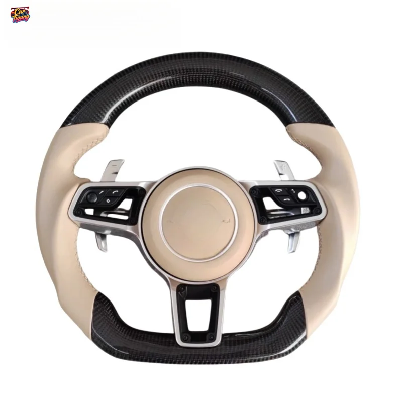 For Porsche Cayenne Panamera 911steering Sport Flat Bottomed Carbon Fiber Upgrade and Custom Modification Steering Wheel