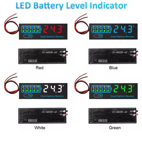 DC7-55V Universal Battery Charge Indicator Panel Voltage Battery Smart Monitor Acid Lithium Battery Voltage LED Indicator Tester