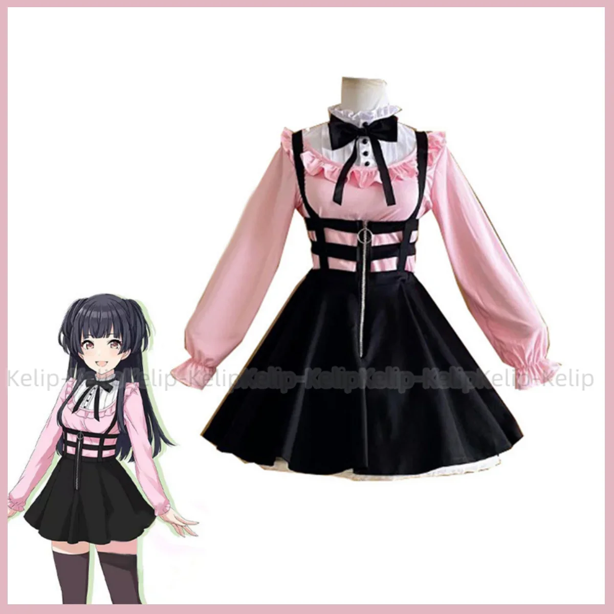 Game THE IDOLM@STER SHINY COLORS Mayuzumi Fuyuko Cosplay Costume Pink Skirt Lolita Wig Woman Sexy Carnival Christmas Suit