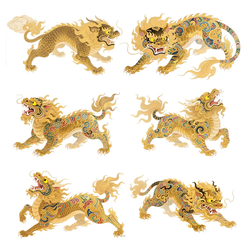 Three Ratels CEE55  Mysterious Eastern Divine Beast Kirin Artistic wall stickers for home decoration Personalized car body decal