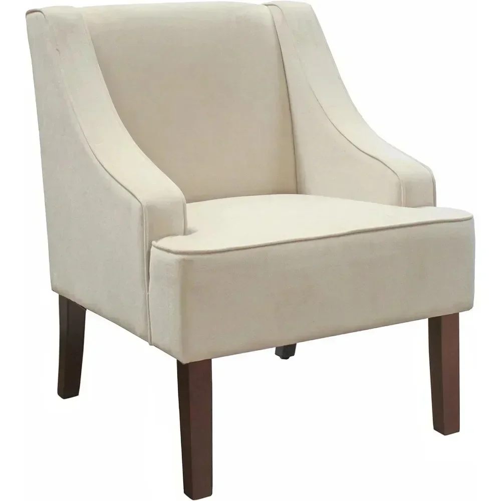 Arm Living-Room-Chairs, Chair Slightly Curved Back Along with Side swoop Arms, Leisure Sofa Chair, Suitable for Living Room