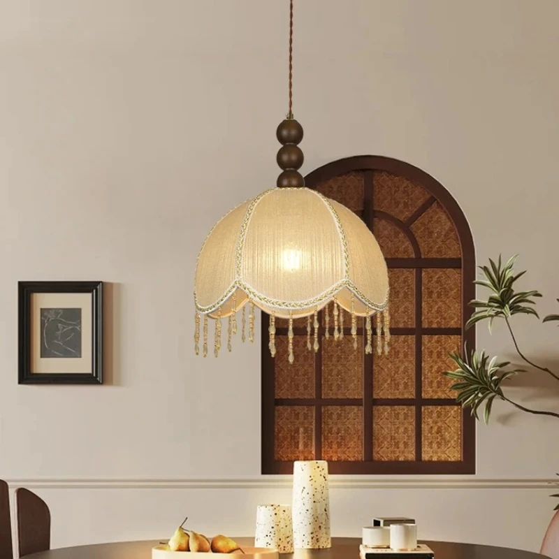Japanese Style Cotton Linen Material Pendant Lamp Dining Room Homestay Bedroom Lamp Living Room Tea Room Fabric Lighting Fixture