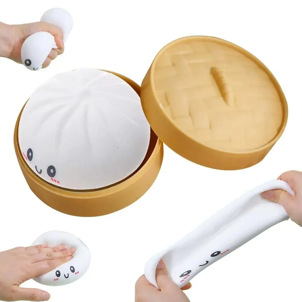 Kawaii Dumpling Squishy Speelgoedset Anti-Stress Fidget Eten Knijp Speelgoed Varken Kuiken Panda Designs Stressbal Cadeau voor de lol