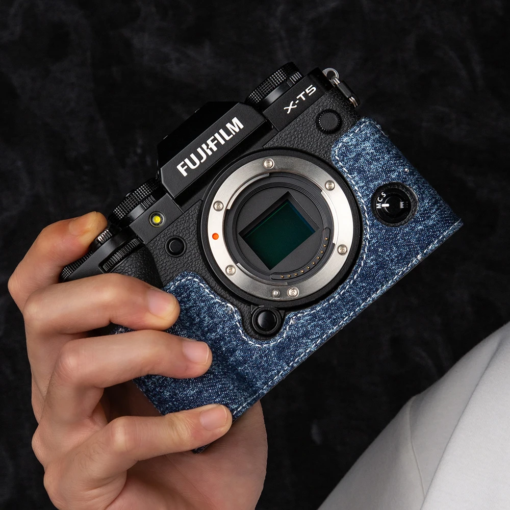

Creativity Denim XT5 Bag Protective Case for Fujifilm XT5 X-T5 Case Handmade Genuine Leather Camera Bag Retro XT5 Camera Bag