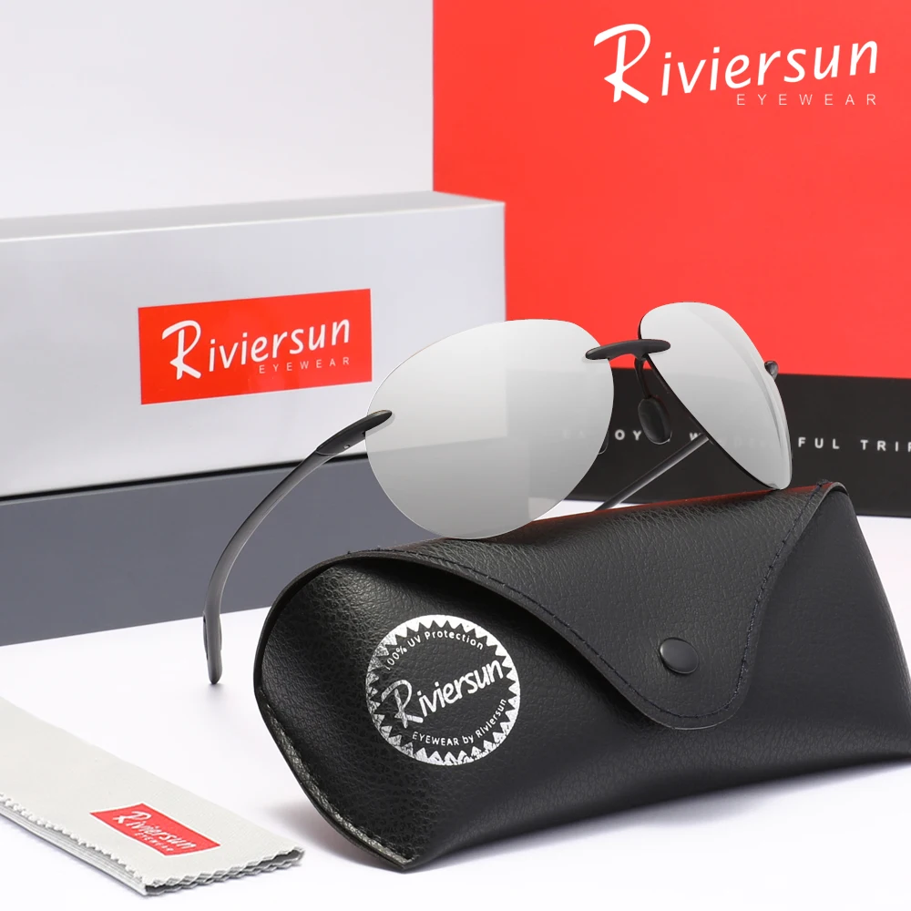 

Солнцезащитные очки без оправы, аксессуары, UV400, винтажные мужские поляризационные ультралегкие очки-авиаторы без оправы для женщин, зеркальные линзы