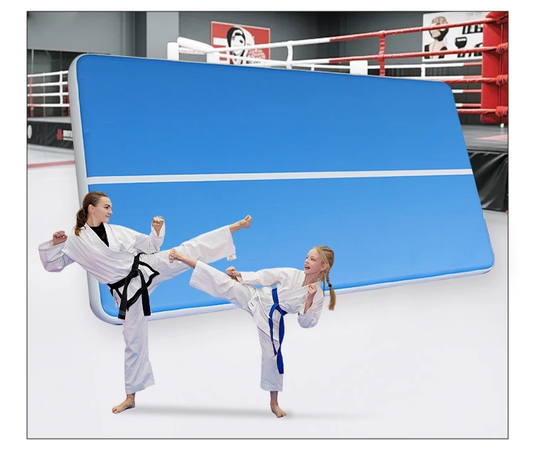 Inflatable Tumbling Airtrack Gymnastics Exercise Floor PVC Race Track with 20cm Thickness Air Block Gymnastics Mat