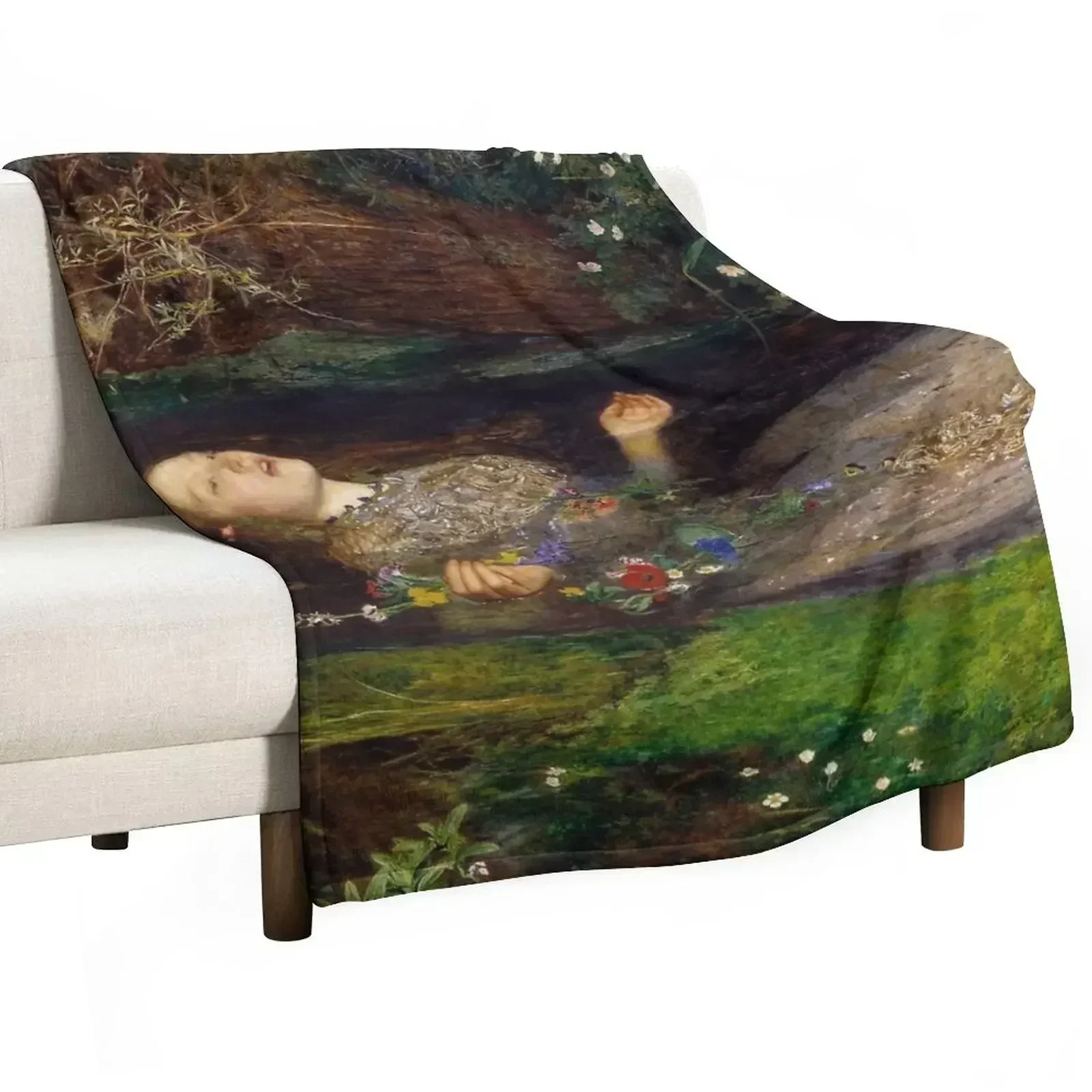 

Ophelia by John Everett Millais (1851) Throw Blanket Decoratives Thins Blankets