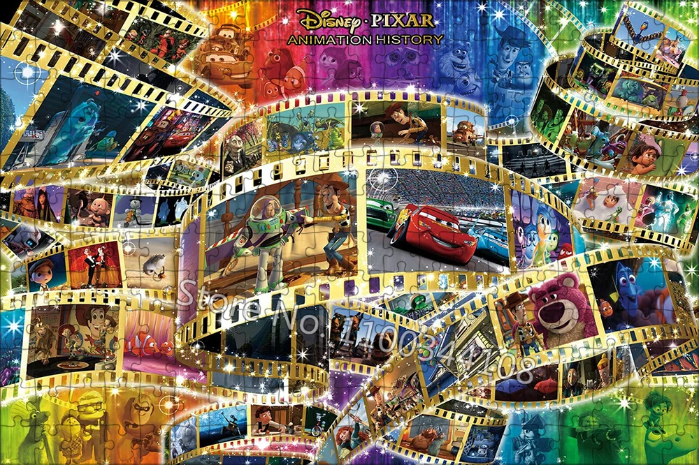 Disney Pixar Animation History Jigsaw Puzzle Cartoon Movie Cars Toy Story 300/500/1000 Pieces Puzzles for Kids Educational Toys