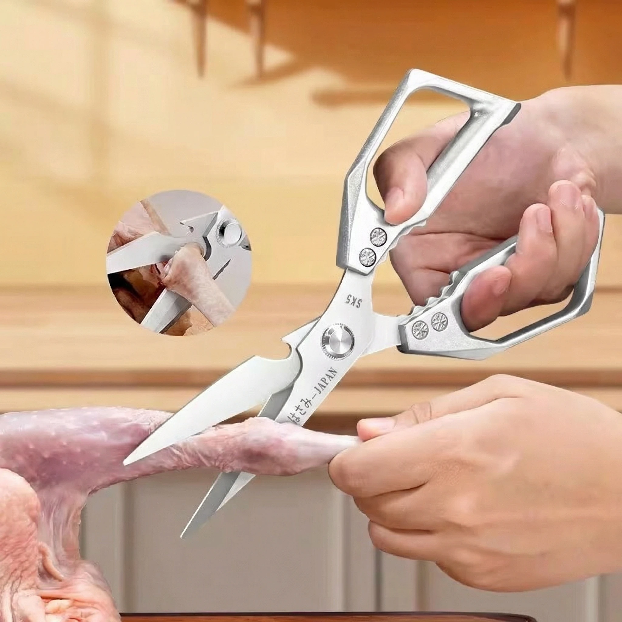 

Новые кухонные ножницы в японском стиле из нержавеющей стали SK5 304 – многофункциональные для разделки птицы, костей и рыбы C2612