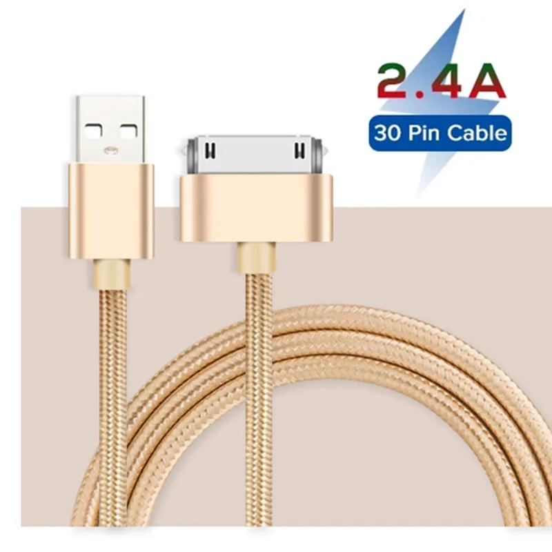 30 Pin USB Cable for iPhone 4S 4 S 3GS iPad 1 2 3 iPod Nano iTouch Fast Charging Wire Data Sync Charger Cable Cord Adapter 1m 2m