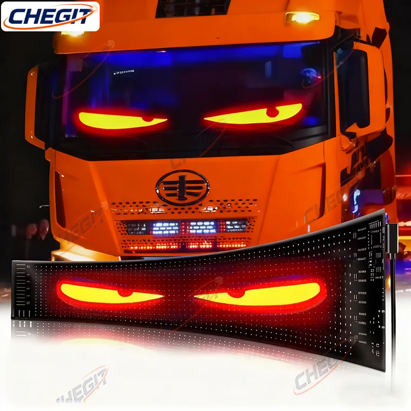 

DIY Programmable Flexible Screen Led Car LightTruck Eye Led Display Car Sign Animation Led Matrix Panel Bluetooth App Control