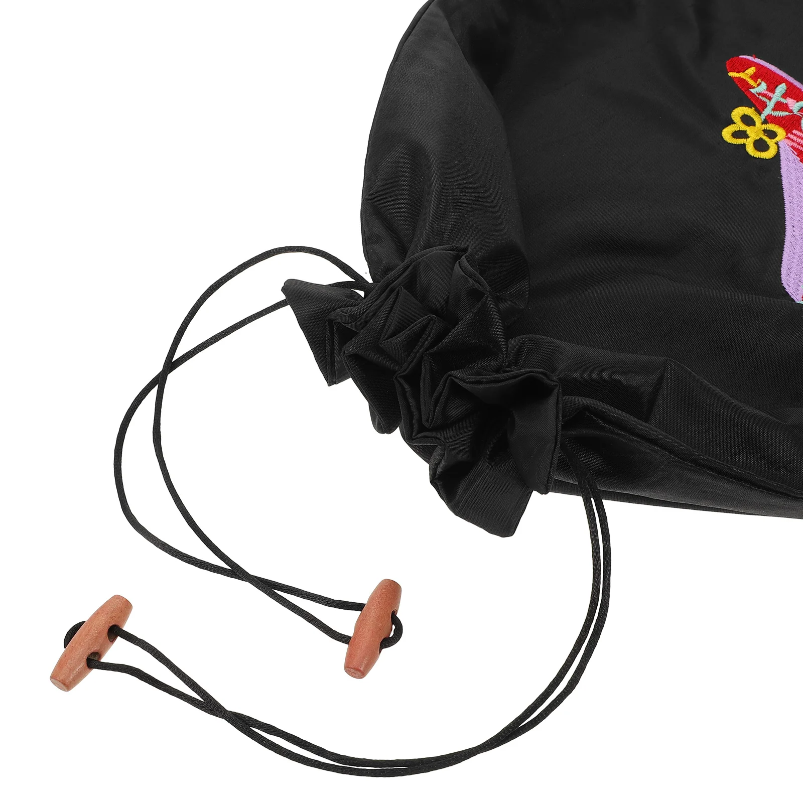 

Pointe Shoe Storage Bag Drawstring Imitation Silk Satin Black Large Capacity Durable Dance Practice Fitness Accessories Shoe