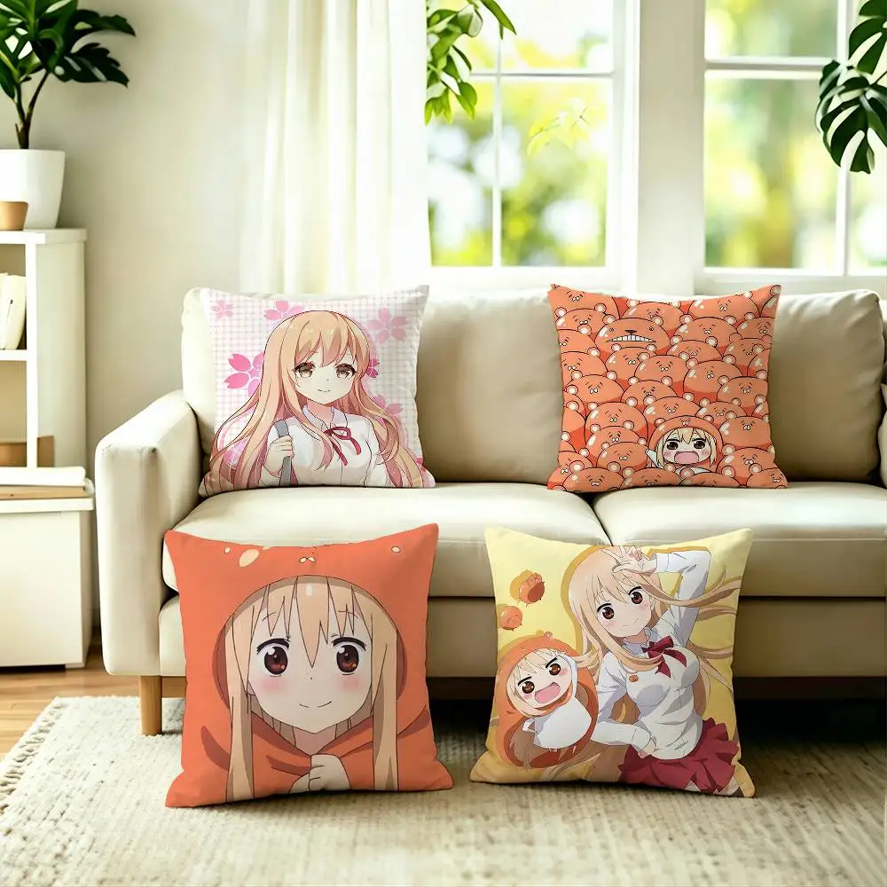 Anime Himouto-Umaru-chan Square Double-Sided printed Pillow Case Bedroom Bedside Pillow Sofa Cushion Cover