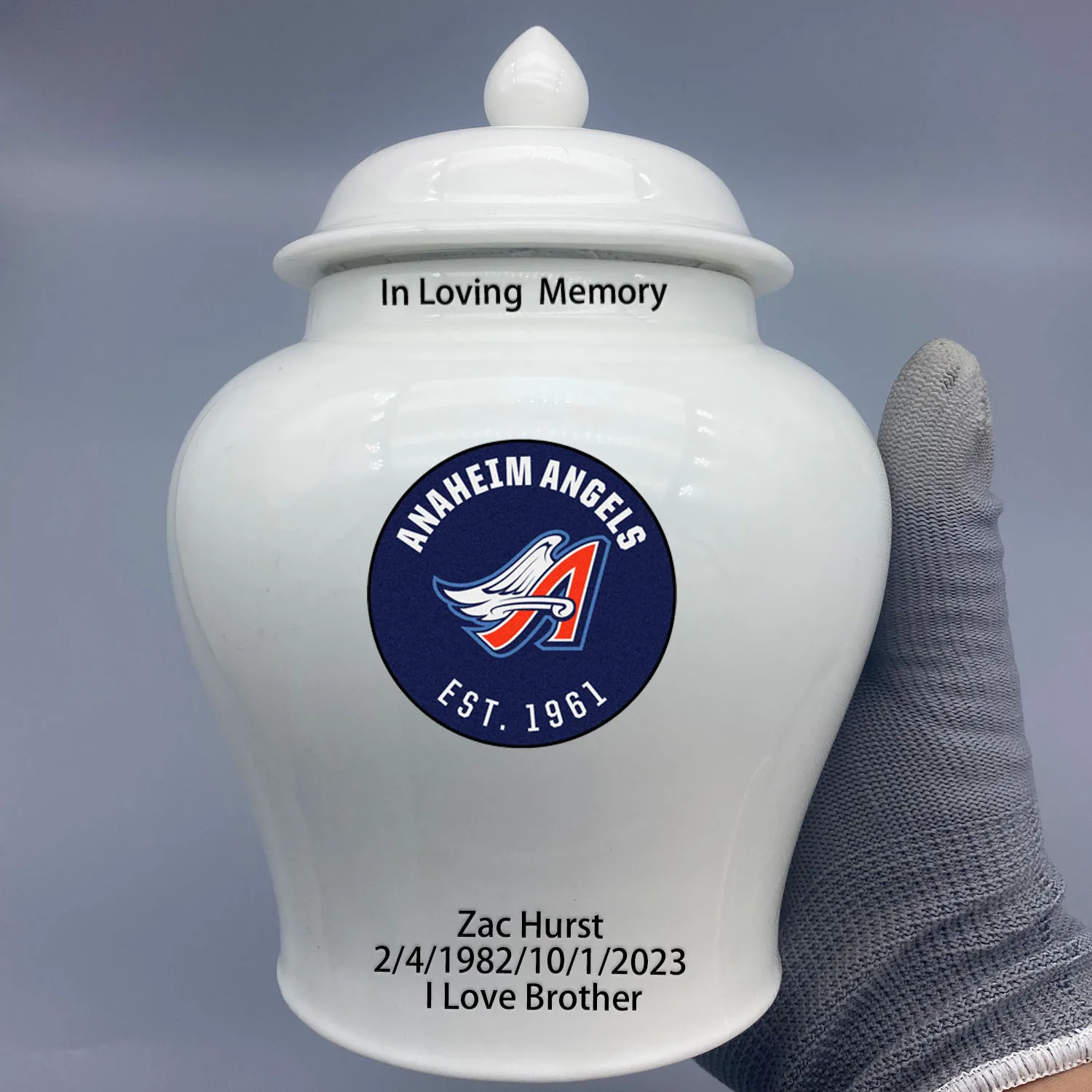 Medium Urn for Los Angeles Angels-baseball themed Custom.Send me the name/date you want to appear on the urn by Remark Message