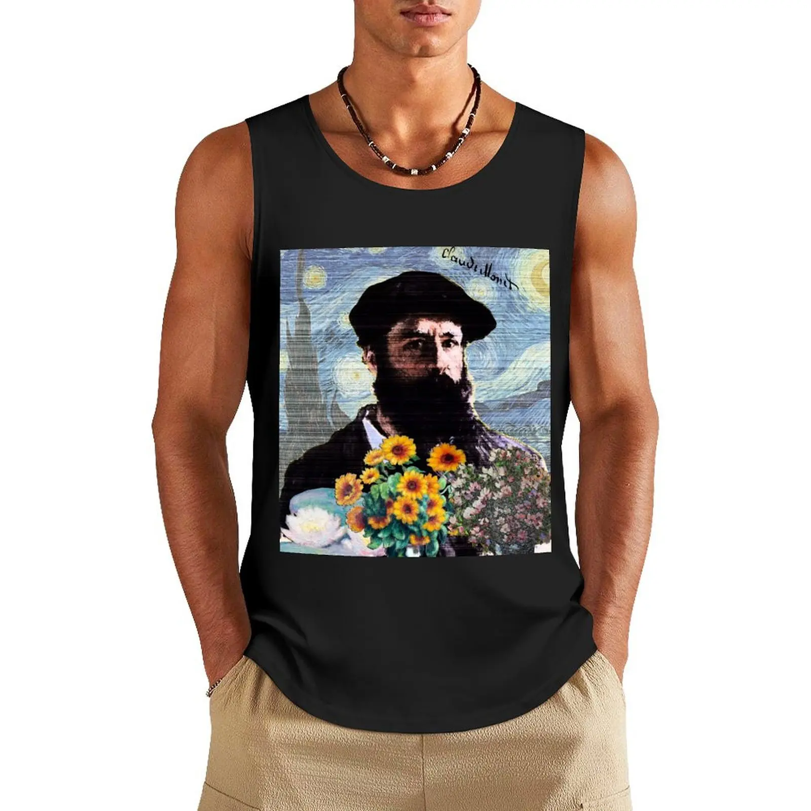 

Claude Monet Mashed Tank Top Men's summer t-shirt gym t-shirts man