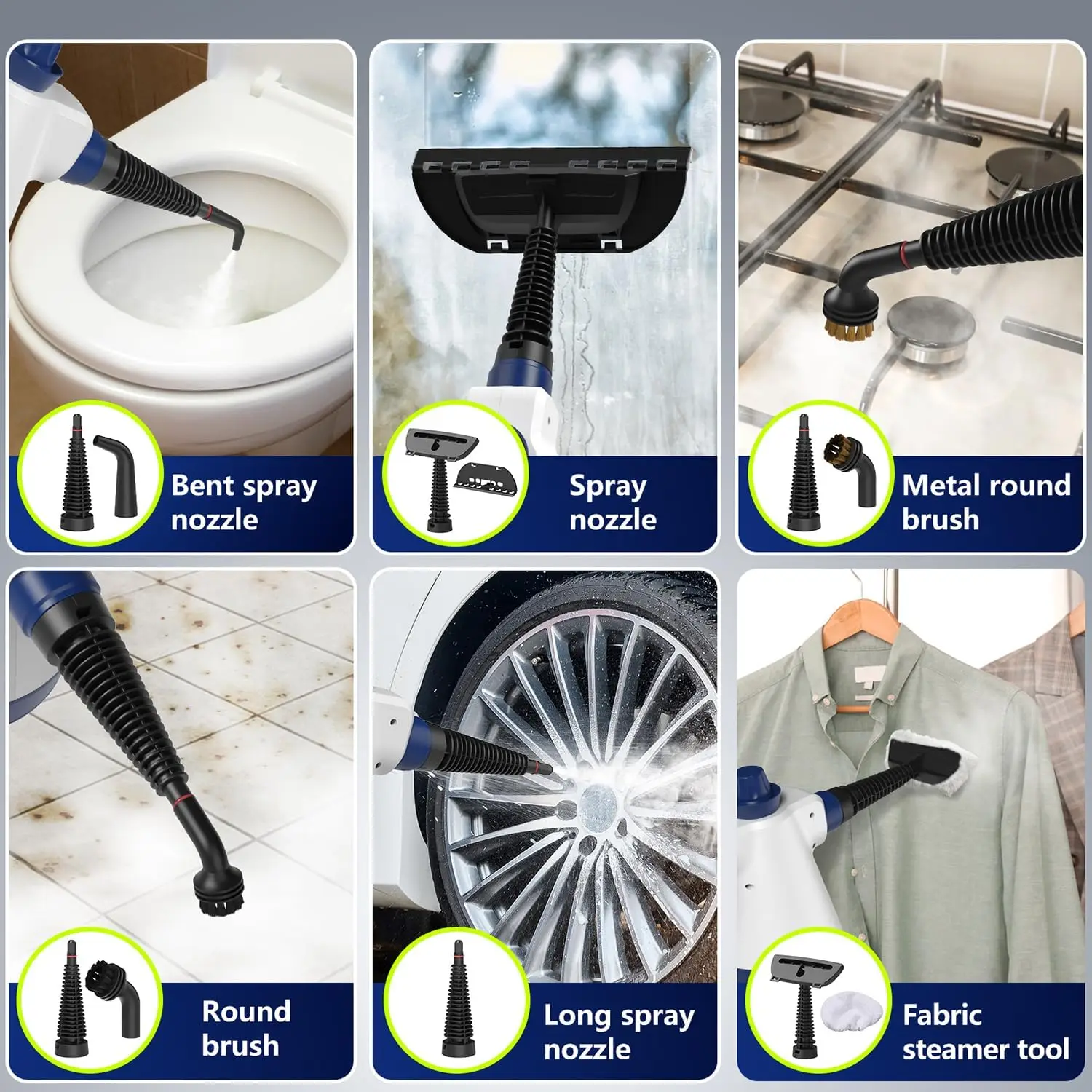 Handheld Steam Cleaner for Home Use Attachments Safety Lock High-Pressure Steamer for Car Shower Kitchen Grime Removal  스팀 청소기