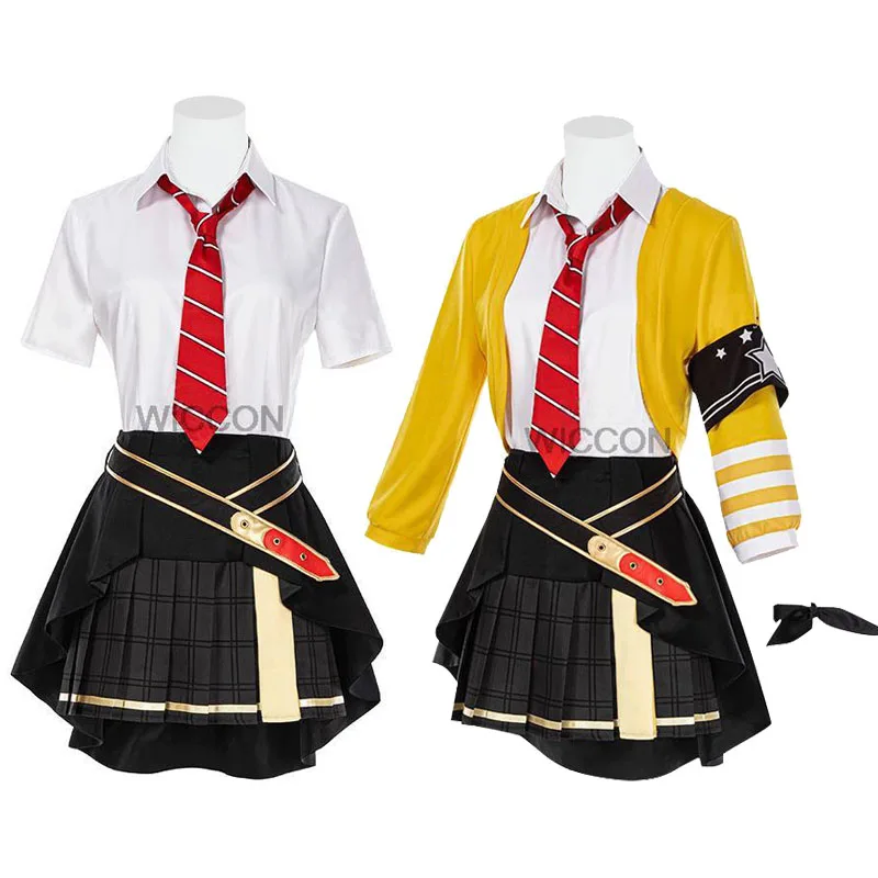 Tenma Saki-Costume de Cosplay Jaune pour Femme, Jupe Colorée, Tenue de Jeu, Projet Sekai, Scène, Anime, Halloween