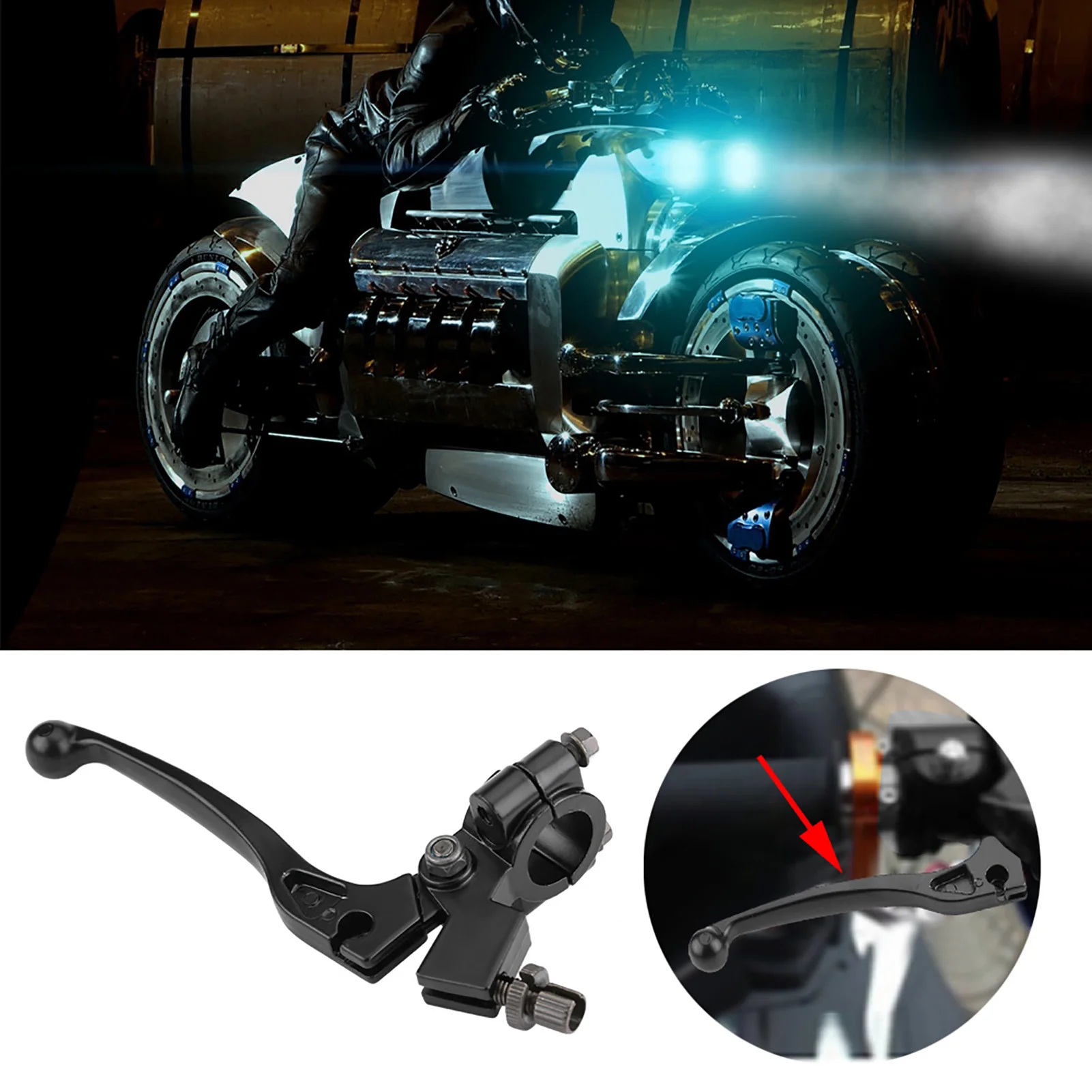 Pit Bike Clutch Lever Folding with 8mm Perch for 50-125CC Dirt Bike Handlebar 22mm/7/8in Anodized Aluminum Clutch Lever Adapter