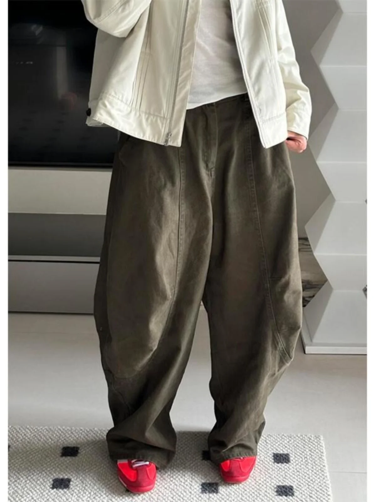 

Джинсы свободного кроя в уличном стиле, широкие брюки для женщин, рабочая одежда, джинсовые брюки цвета хаки, длинные брюки, модные