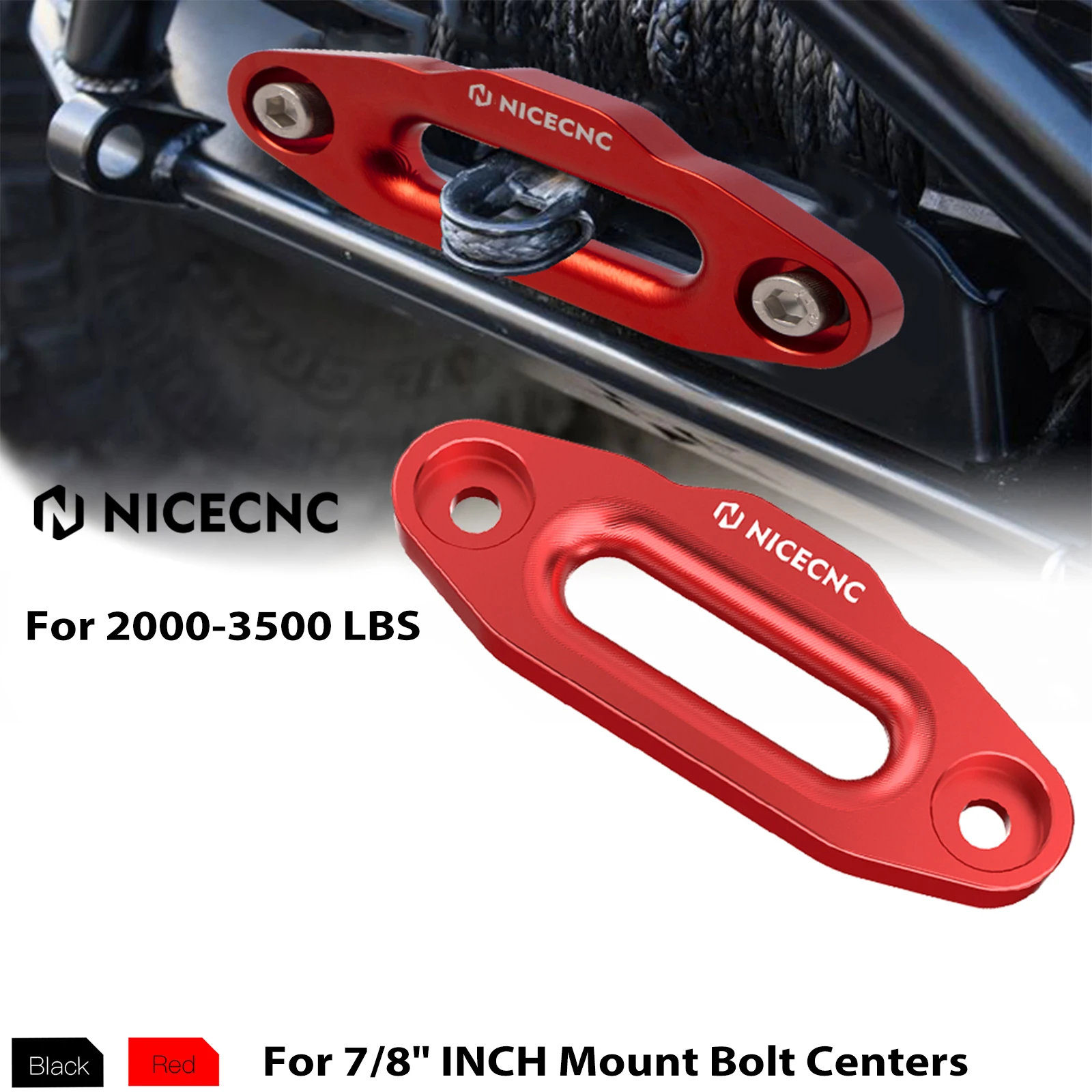 NICECNC ATV передний и задний трос для лебедки Hawse Fairlead для 7/8 дюймов, 123-дюймовых централей с креплениями для лебедок для квадроциклов